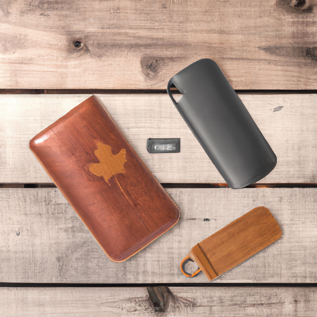 Accessories including maple leather wallet, merino beanie, and precision machined steel bottle by Canadian design